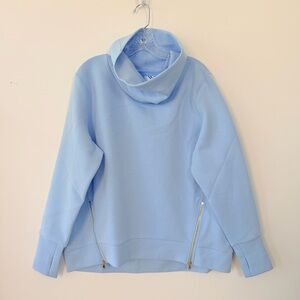 NWT ADDISON BAY Preppy Pastel Blue Everyday Scuba Pullover Cowl Neck Sz XL $158